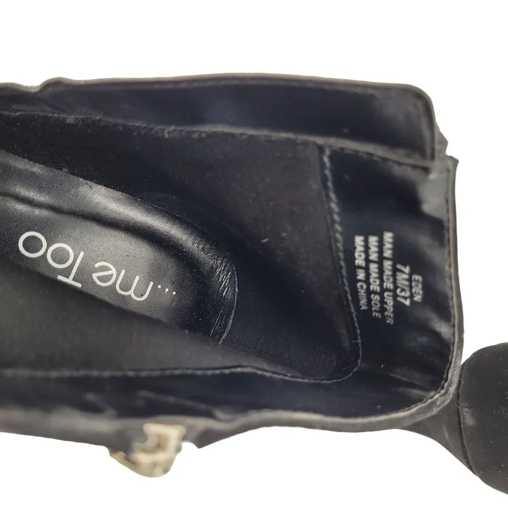 Black Ankle Boots with Multiple Silver Tone Zippers 7M/37